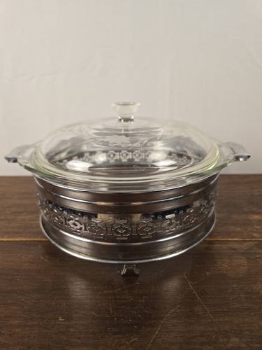 3pc vtg pyrex clear floral - 3pc,