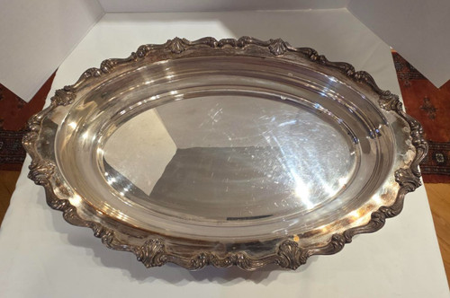 Silver plated oval - oval, footed