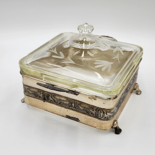 Antique pyrex square etched - pyrex,