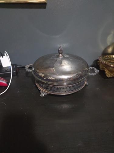 Silver casserole with vintage - silver,