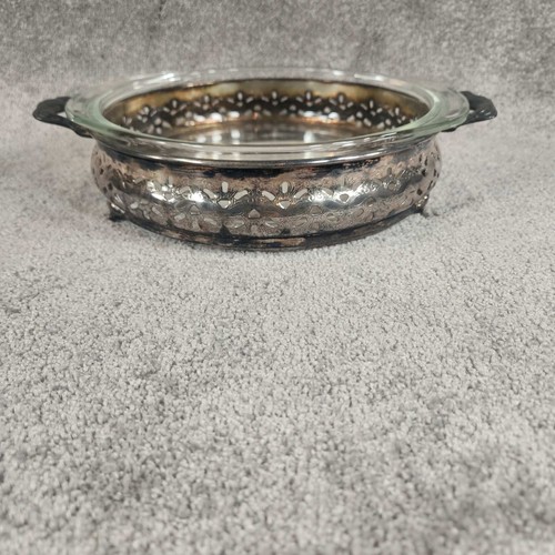 Vintage silver plate pierced - silver,