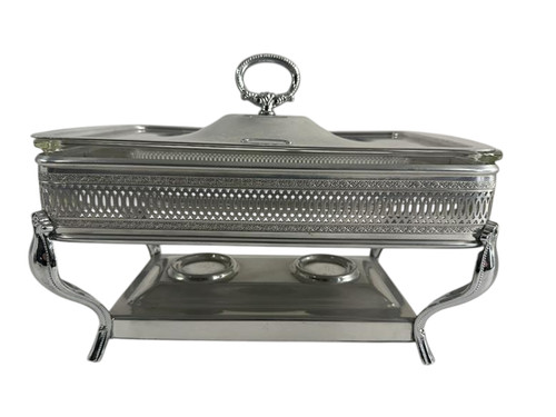 Pyrex vintage silver casserole - pyrex,