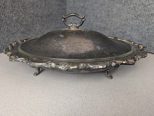 Vintage silver plated footed - vintage,
