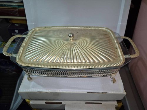 Vintage silver plate buffet - silver,